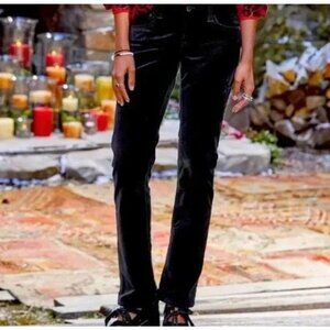 Sundance Black Velour Velvet Straight Leg Jeans Size 6